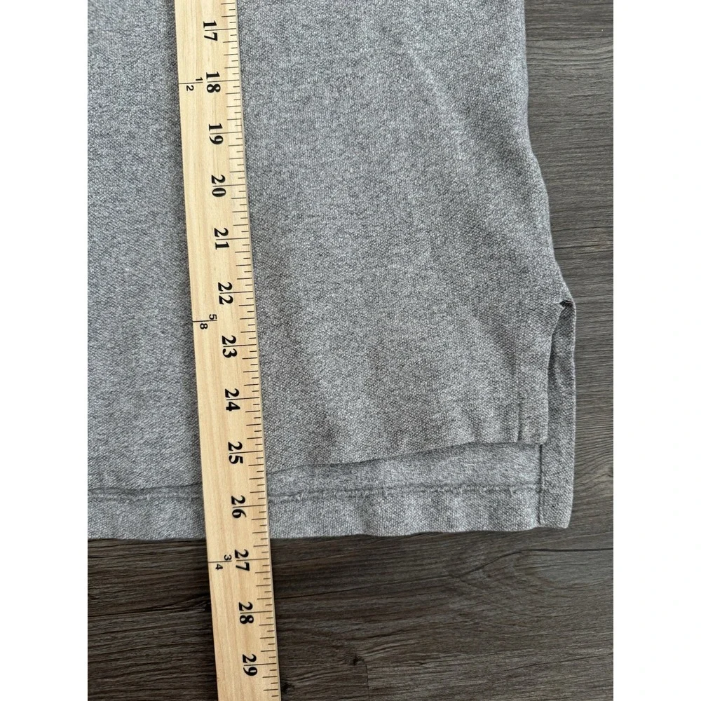 Polo Ralph Lauren Men's L Gray Heather Long Sleeve Polo Shirt Pony Logo cotton